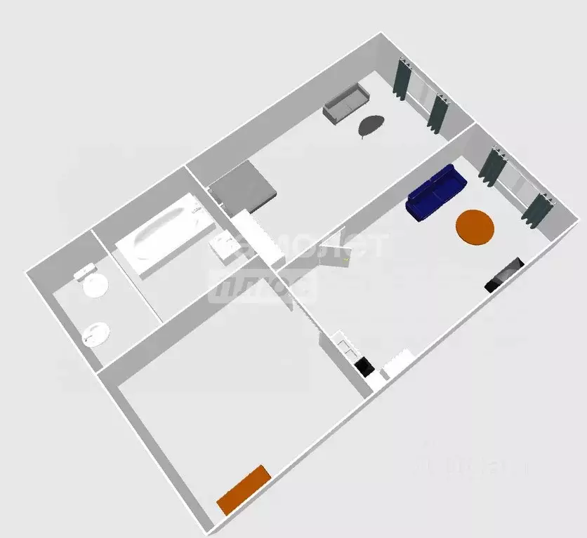 1-к кв. Московская область, Ленинский городской округ, Боброво пгт ул. ... - Фото 2