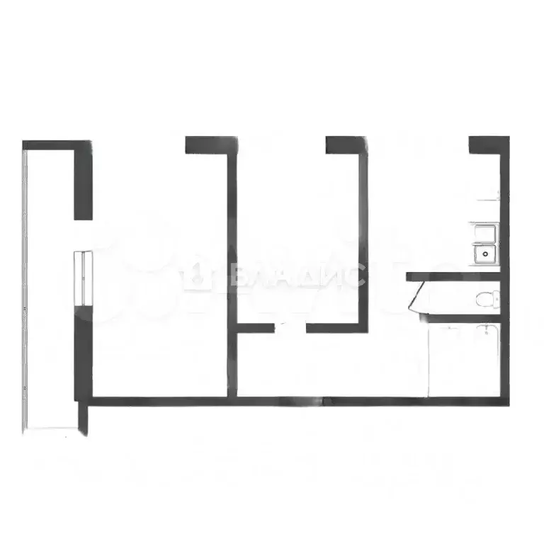 2-к. квартира, 53,1 м, 4/17 эт. - Фото 1
