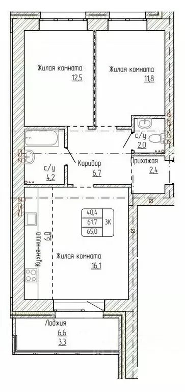 3-к кв. Алтайский край, Новоалтайск ул. Титова, 6 (65.0 м) - Фото 0