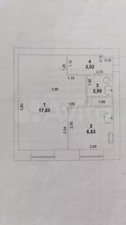 1-к. квартира, 30,5 м, 1/5 эт. - Фото 0
