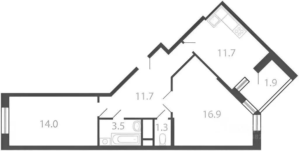 2-к кв. Московская область, Котельники Новые Котельники мкр, 10 (60.6 ... - Фото 2