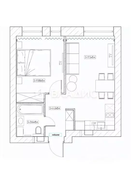 1-к кв. Москва 2-й Грайвороновский проезд, 44к2 (37.4 м) - Фото 1