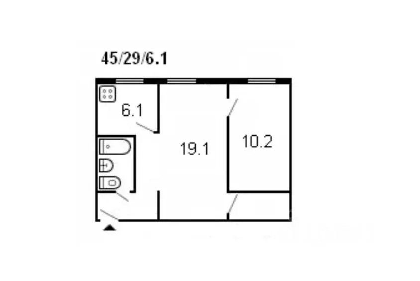 2-к кв. Ленинградская область, Гатчина ул. Крупской, 6 (45.2 м) - Фото 1