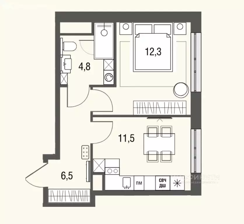 1-комнатная квартира: Москва, Тагильская улица, 2к1 (35 м) - Фото 0