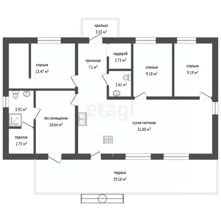 Дом в Тюменская область, Тобольск пер. 1-й Луговой, 41 (98 м) - Фото 2