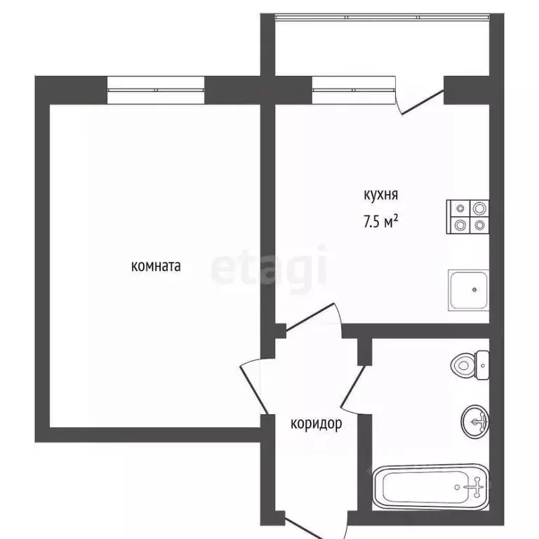 1-к кв. Крым, Ялта ул. Красноармейская, 42/1 (46.0 м) - Фото 2