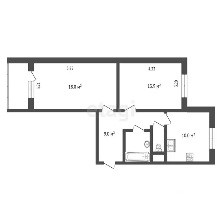 2-к кв. Москва ул. Новаторов, 10к1 (60.0 м) - Фото 1