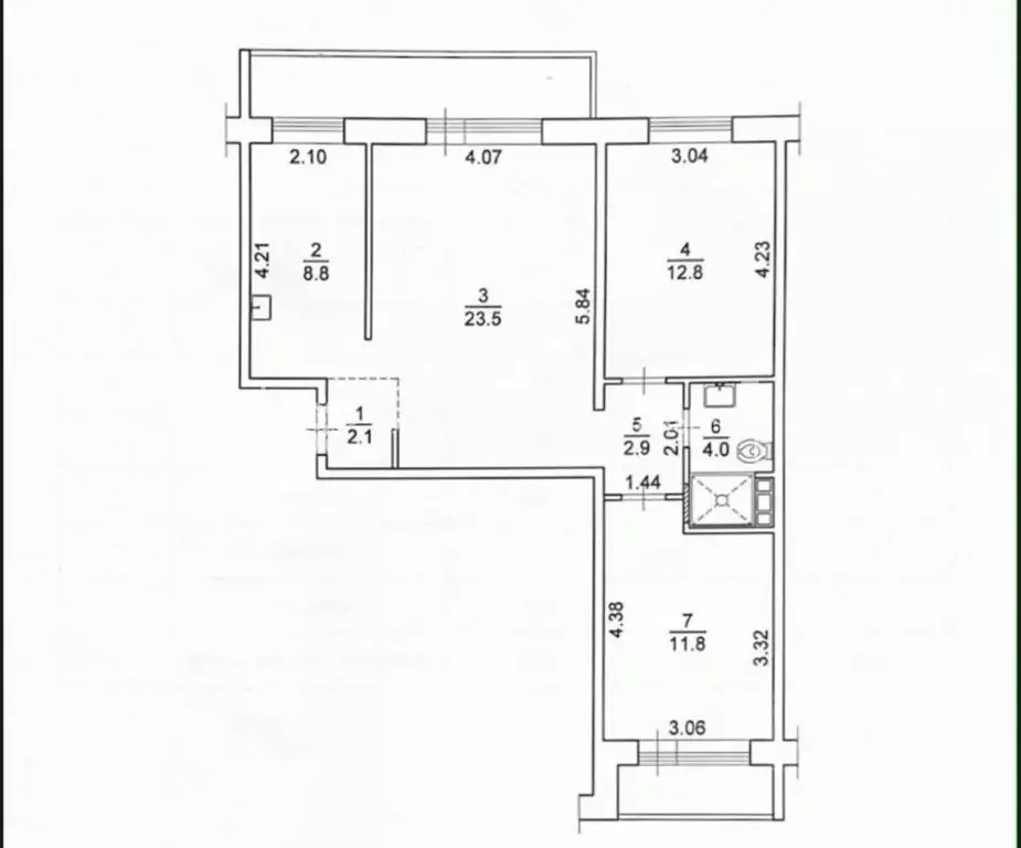 3-к кв. Томская область, Томск просп. Фрунзе, 92 (65.9 м) - Фото 1