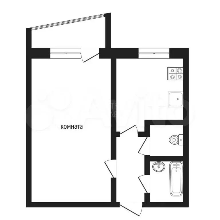 1-к. квартира, 33 м, 8/9 эт. - Фото 0