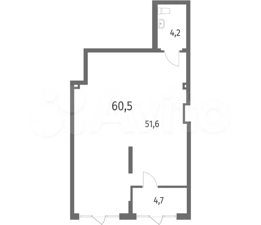 Продам торговое помещение, 60.5 м - Фото 0