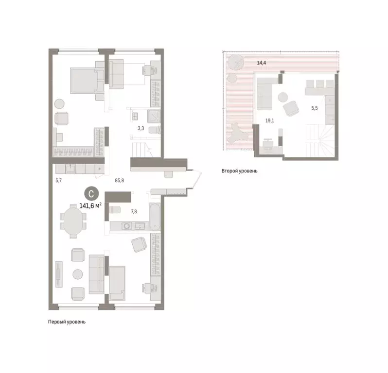 2-комнатная квартира: Тюмень, Причальная улица, 5 (141.62 м) - Фото 0