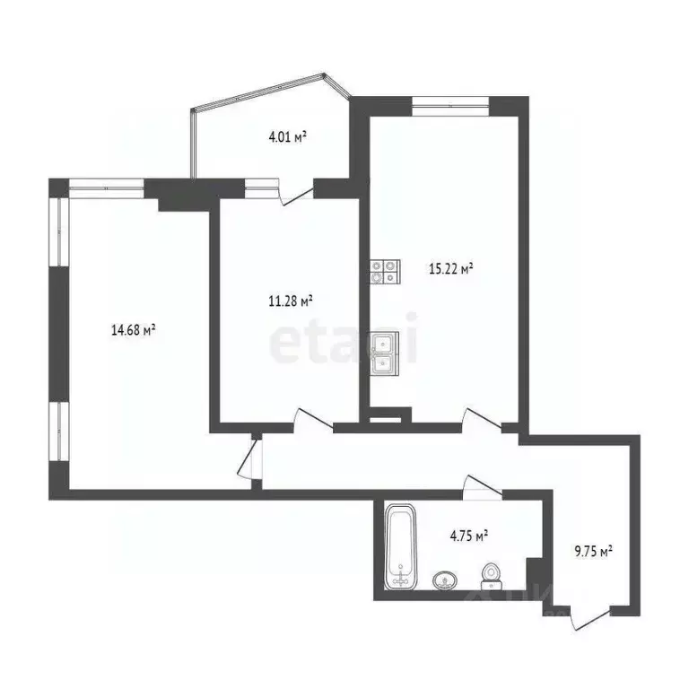 2-к кв. Ростовская область, Ростов-на-Дону ул. Ларина, 45с2 (58.0 м) - Фото 1