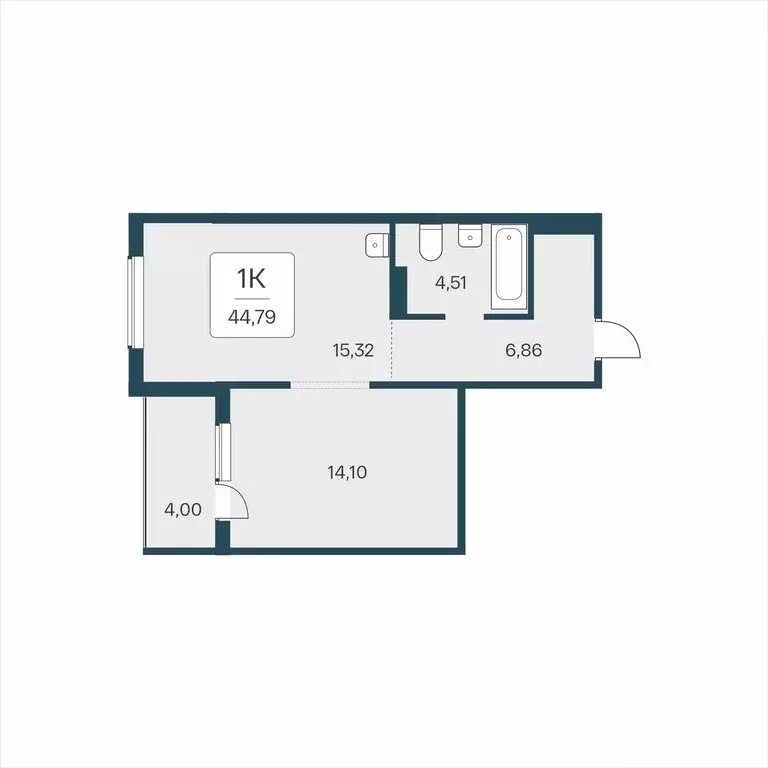 1-комнатная квартира: Новосибирск, Кедровая улица, 80/4 (44.79 м) - Фото 0