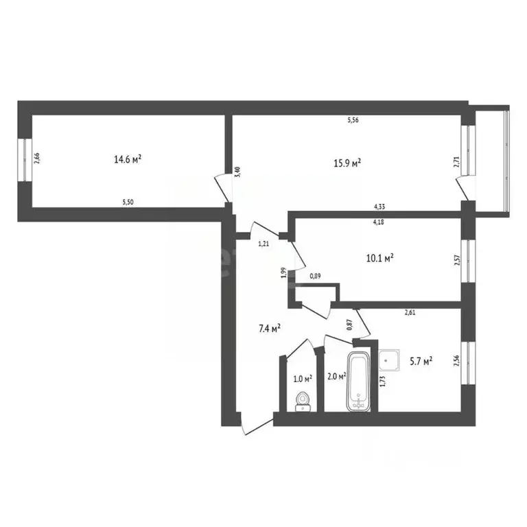 3-к кв. Амурская область, Райчихинск ул. Свердлова, 5 (57.9 м) - Фото 2