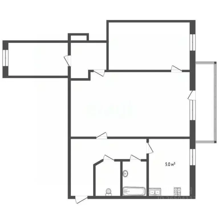 3-к кв. Севастополь просп. Генерала Острякова, 53 (58.6 м) - Фото 2