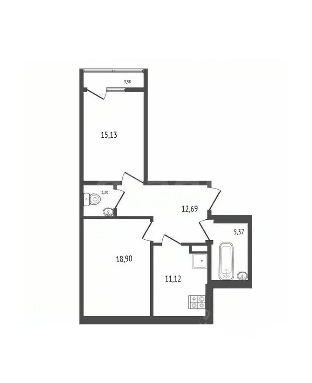 2-к кв. Белгородская область, Белгородский район, Разумное рп, ... - Фото 2