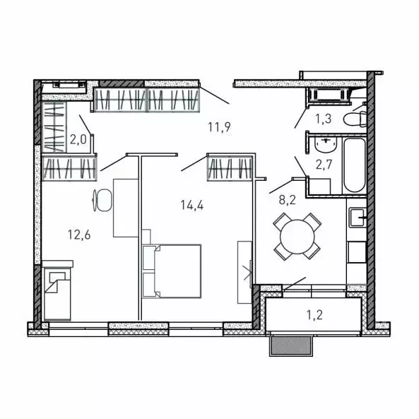 2-комнатная квартира: Балашиха, улица Твардовского, вл36к4 (54.3 м) - Фото 0