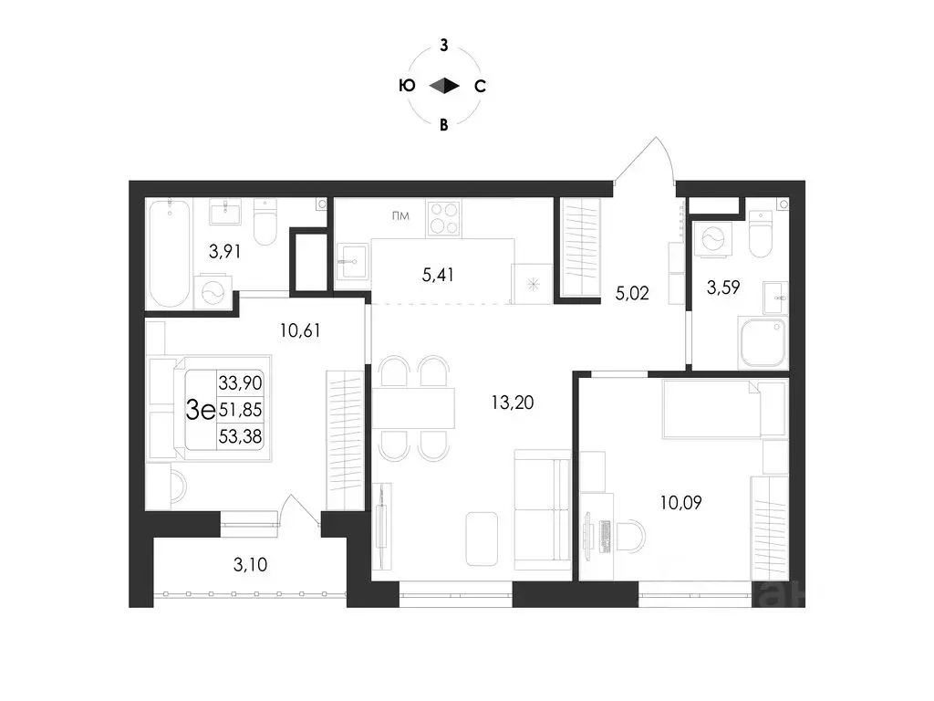 3-к кв. Воронежская область, Воронеж Первое Мая мкр, Май жилой ... - Фото 1