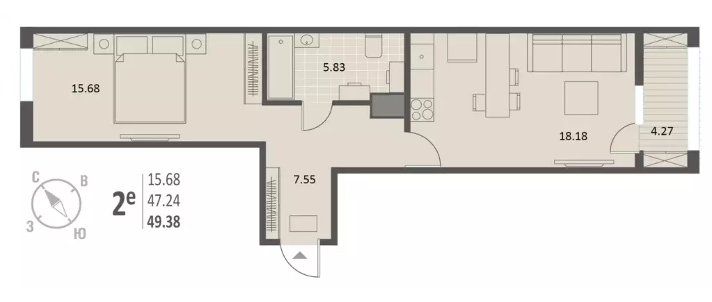 Продаётся 1-к квартира, 49.38 м - Фото 0
