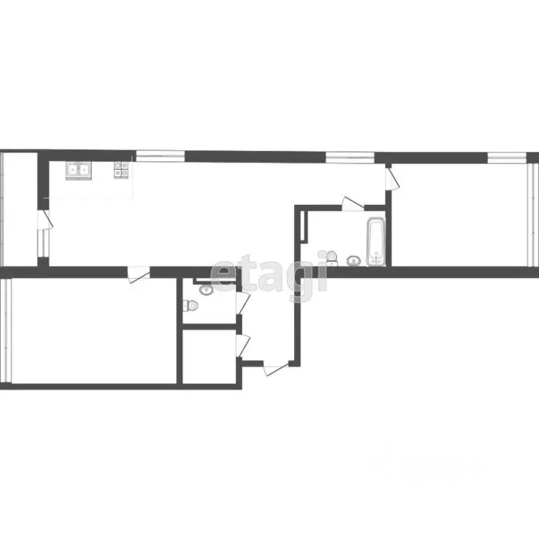 2-к кв. Тюменская область, Тюмень ул. 50 лет Октября, 57Бк1 (70.0 м) - Фото 0