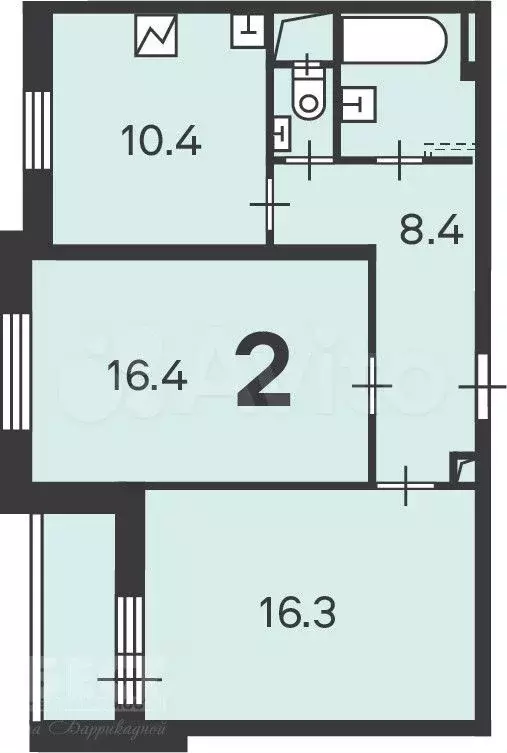 Аукцион: 2-к. квартира, 56,3 м, 3/16 эт. - Фото 0