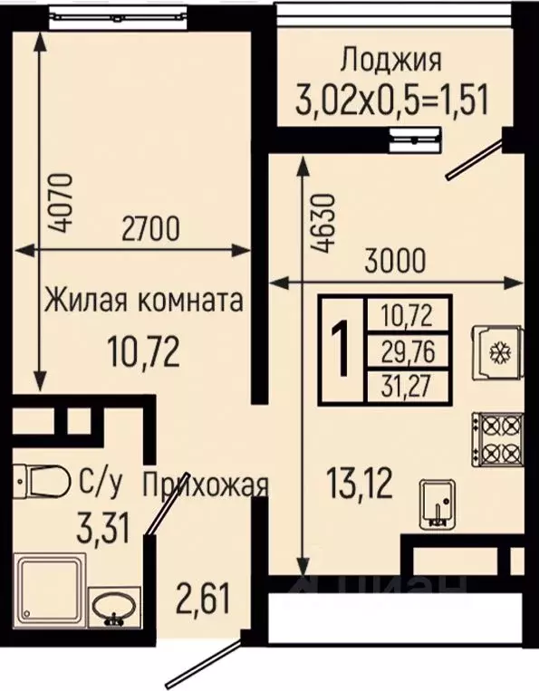1-к кв. Краснодарский край, Туапсинский муниципальный округ, с. Небуг ... - Фото 0
