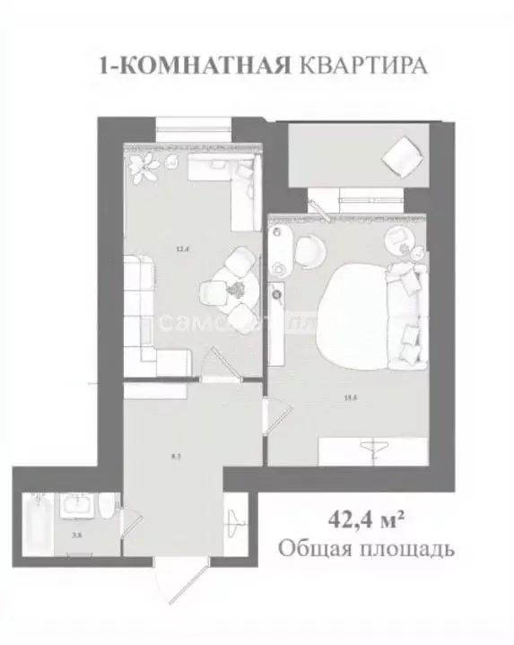 1-к кв. Белгородская область, Белгородский район, Новосадовское с/пос, ... - Фото 1