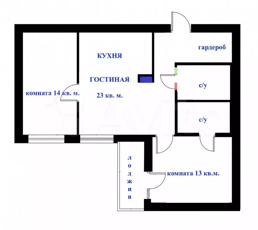 2-к. квартира, 62 м, 11/14 эт. - Фото 0