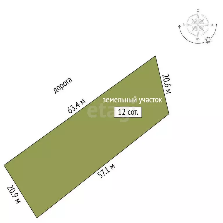 Участок в село Земляничное, Шоссейная улица (12 м) - Фото 0
