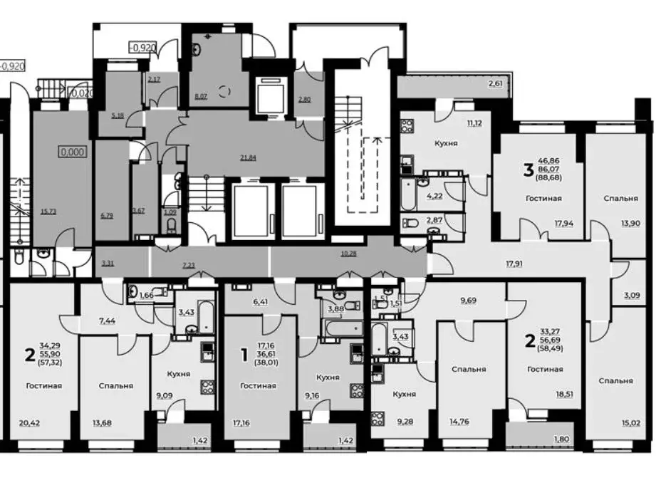 3-к кв. Ярославская область, Ярославль Красноборская ул., 38к3 (88.68 ... - Фото 2