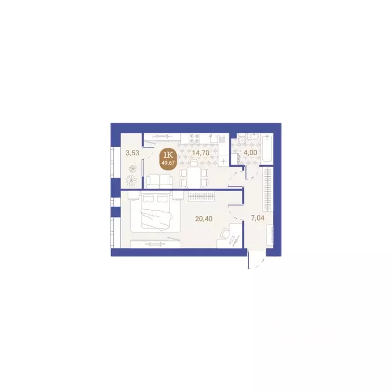 1-к кв. Пензенская область, Пенза Артель жилой комплекс (49.67 м) - Фото 1