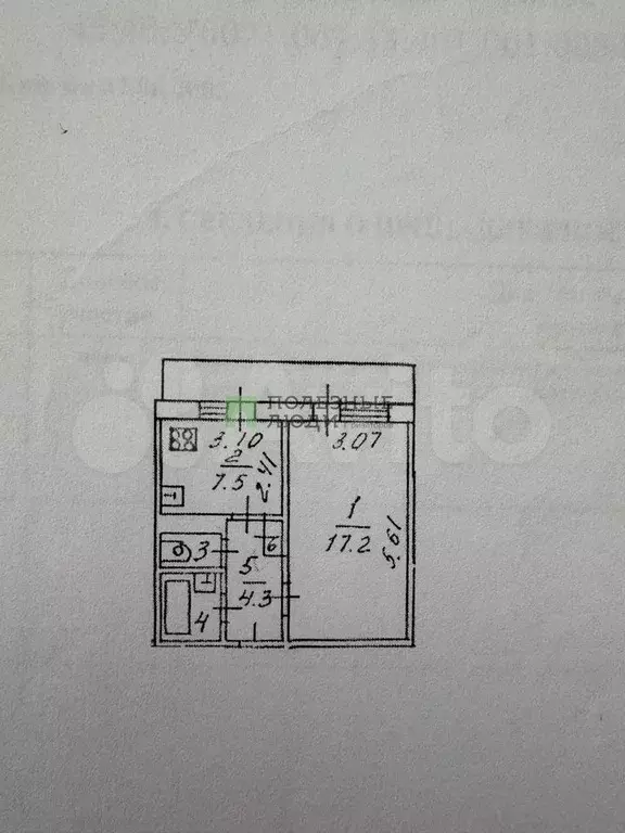 1-к. квартира, 33,2 м, 4/5 эт. - Фото 0