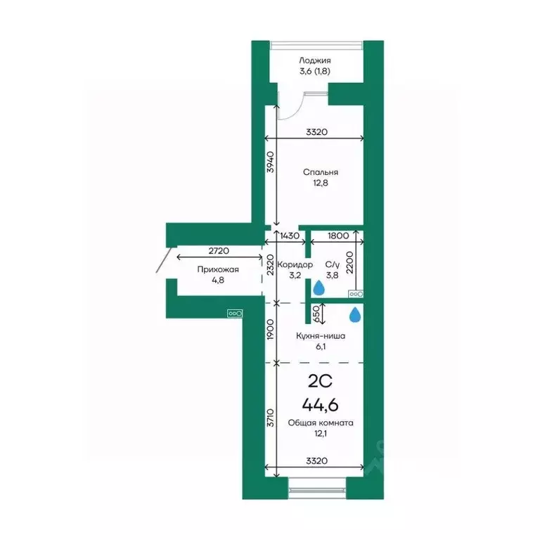 2-к кв. Алтайский край, Барнаул Просторная ул., 390к2 (44.6 м) - Фото 1