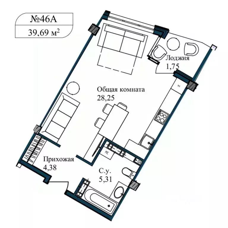 1-к кв. Севастополь ул. Летчиков, 10 (40.8 м) - Фото 0