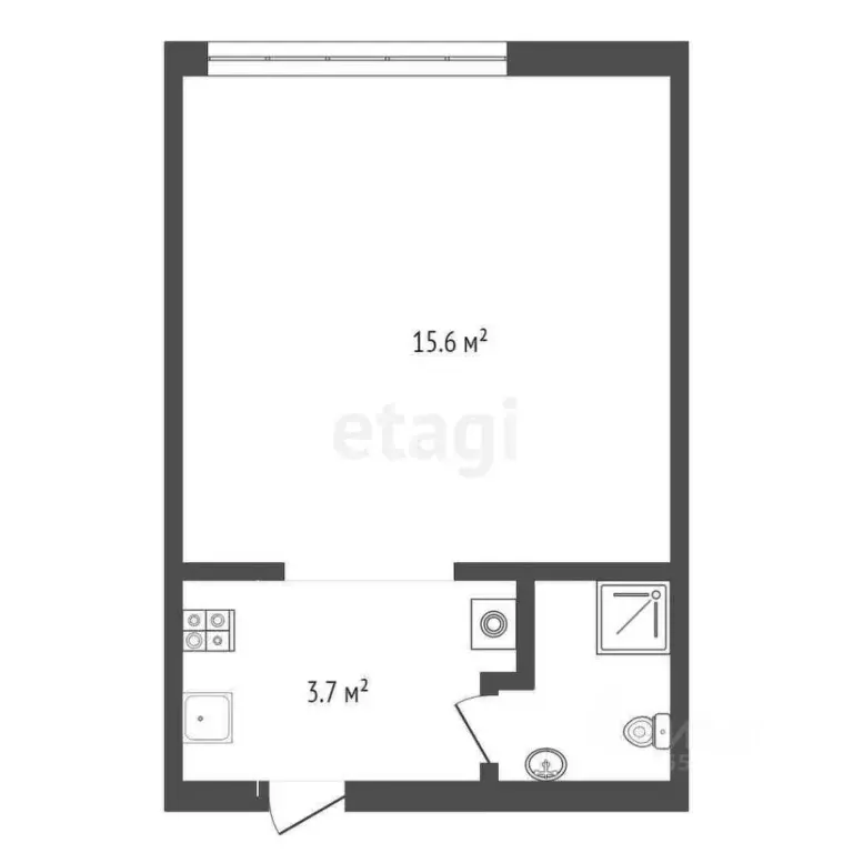 Студия Самарская область, Самара ул. Гастелло, 12 (18.0 м) - Фото 2