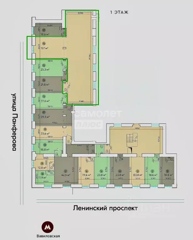 Торговая площадь в Москва Ленинский просп., 81/2 (137 м) - Фото 1