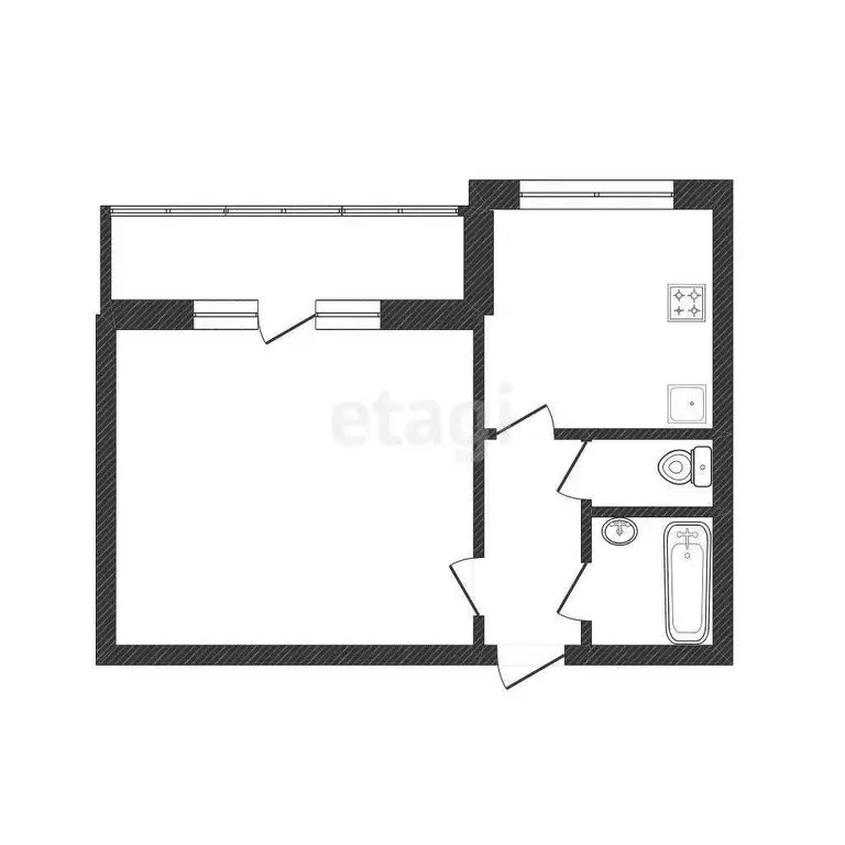1-комнатная квартира: Златоуст, улица 40-летия Победы, 56 (35.4 м) - Фото 1