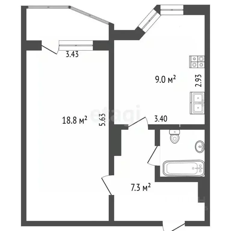 1-к кв. Москва ул. Недорубова, 14 (38.4 м) - Фото 1