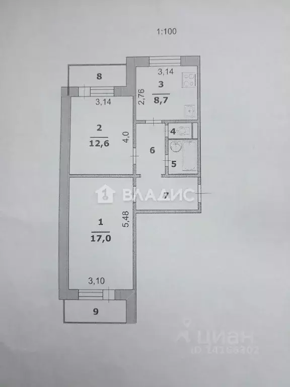 2-к кв. Белгородская область, Белгород 10-й мкр, ул. Спортивная, 10 ... - Фото 2