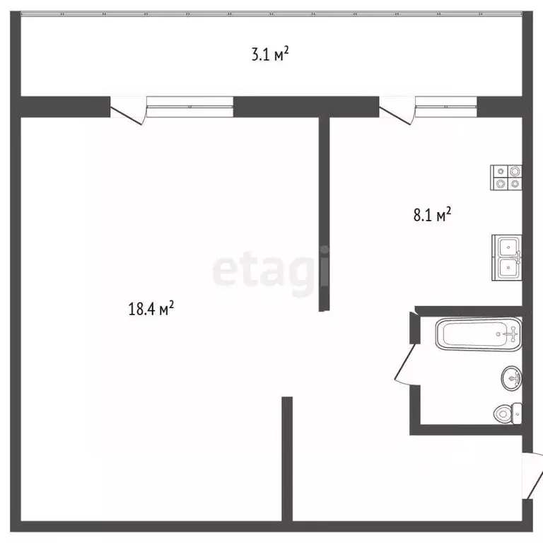1-к кв. Москва Верхоянская ул., 6К1 (38.3 м) - Фото 2