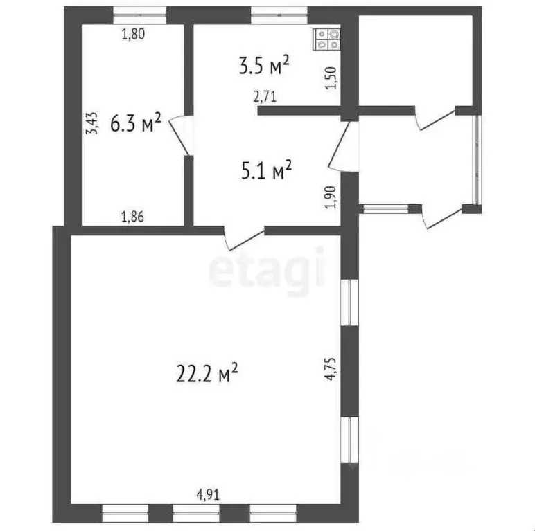 Дом в Башкортостан, Стерлитамак ул. Гоголя (51 м) - Фото 2