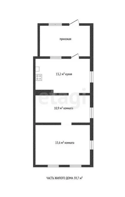 Дом в село Быковка, Центральная улица (39.7 м) - Фото 1