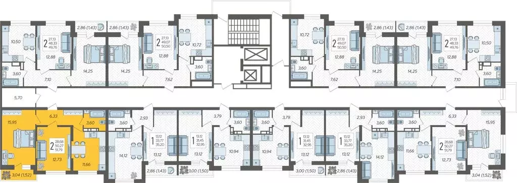 2-комнатная квартира: Краснодар, жилой комплекс Смородина (51.79 м) - Фото 1