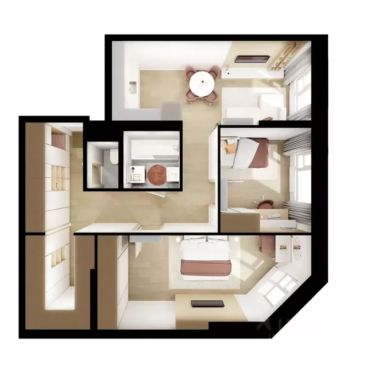 2-к кв. Москва Кавказский Бульвар 51 жилой комплекс, к3.3 (62.8 м) - Фото 2