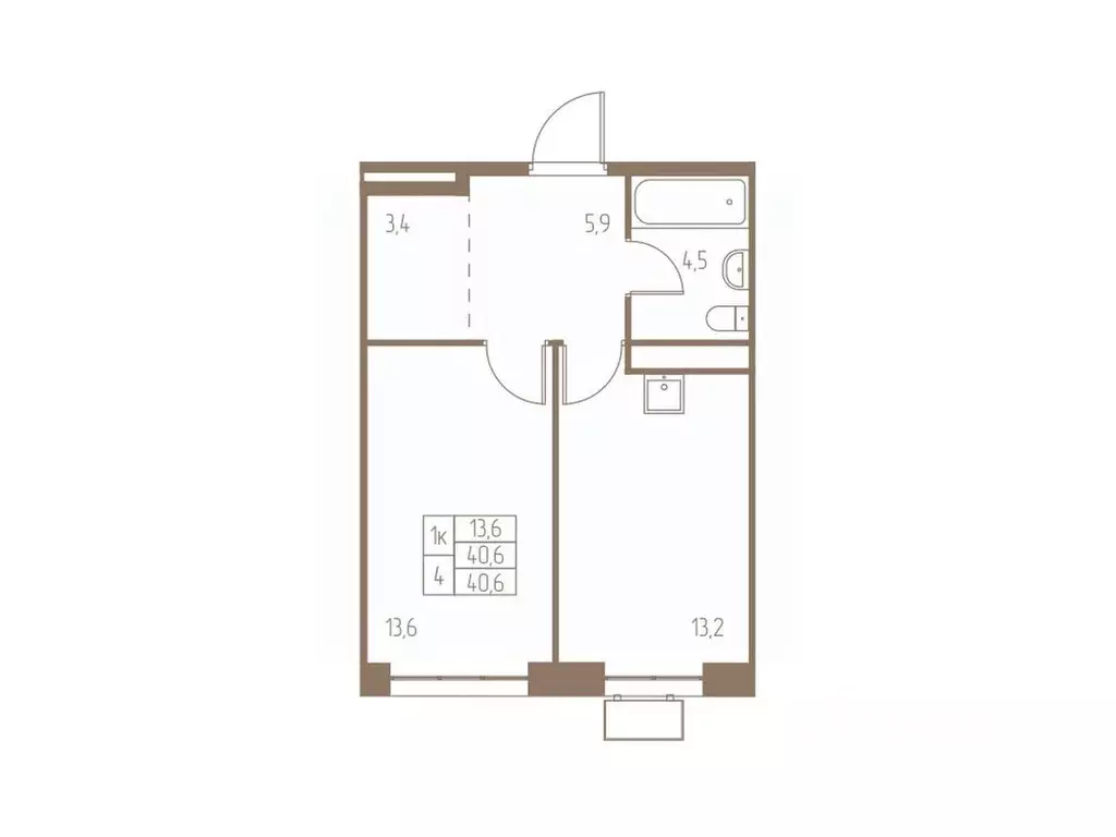 1-к кв. Московская область, Пушкино Фабрикант жилой комплекс, 1 (40.6 ... - Фото 1