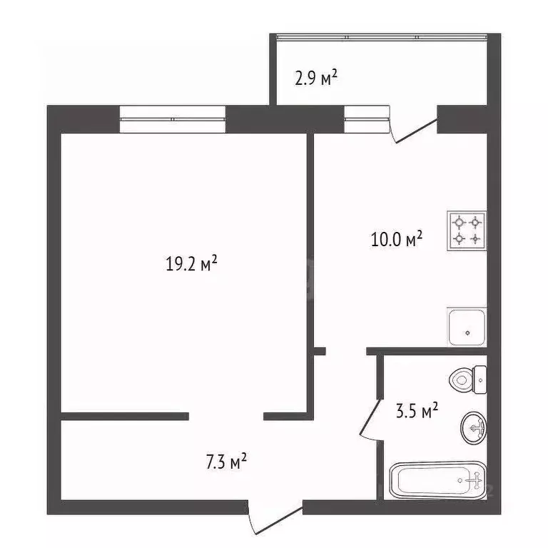 1-к кв. Красноярский край, Красноярск просп. 60 лет Образования СССР, ... - Фото 2