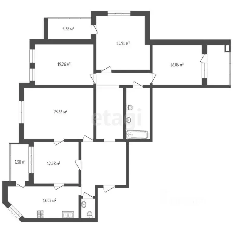 4-к кв. Тюменская область, Тюмень ул. Герцена, 45 (154.0 м) - Фото 1