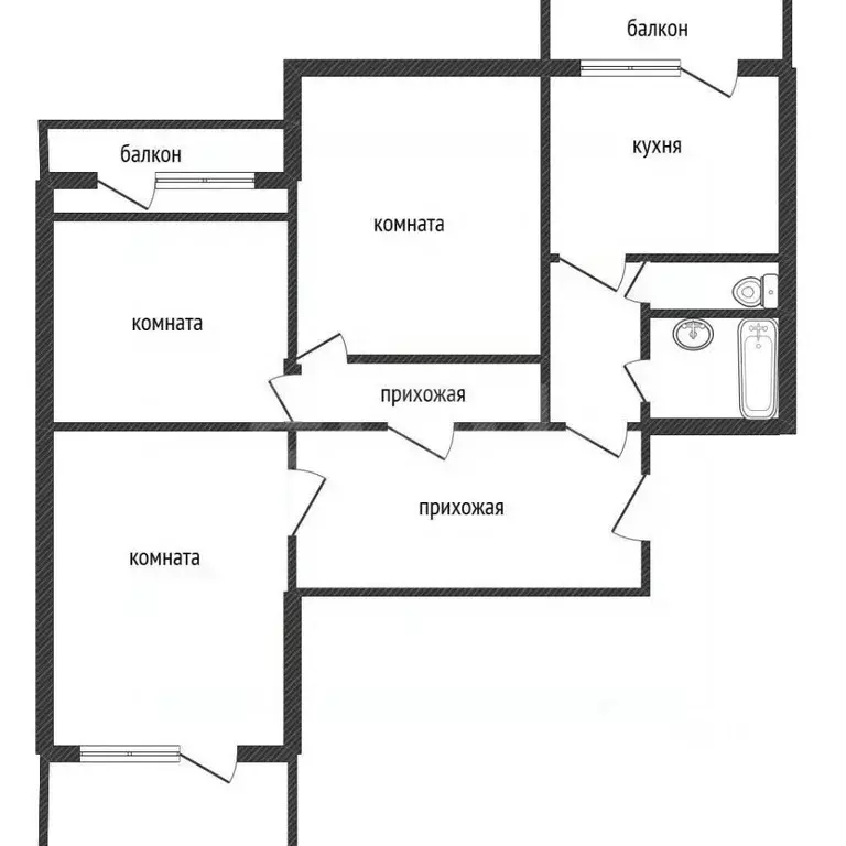 3-к кв. Белгородская область, Белгород ул. Есенина, 48 (71.5 м) - Фото 1