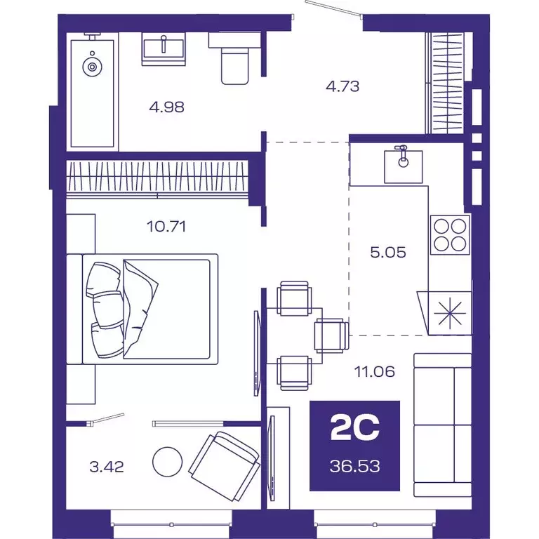 Продаётся 2-к квартира, 36.53 м - Фото 1