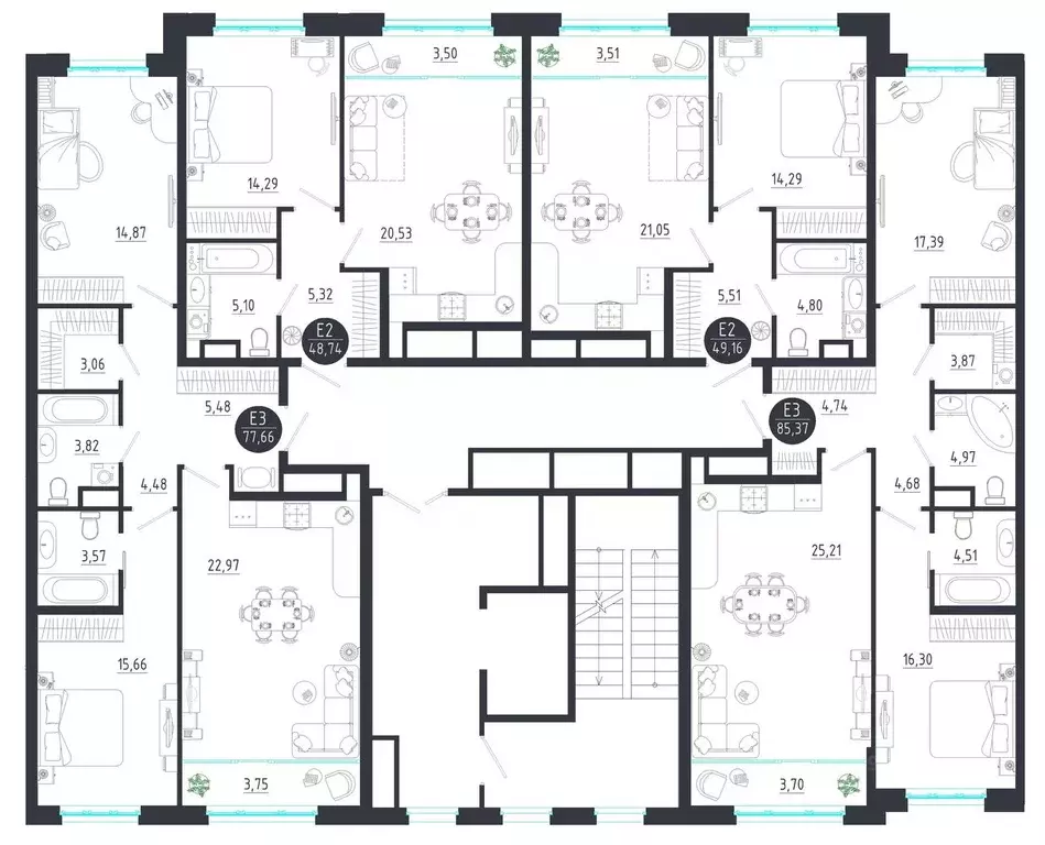 2-к кв. Тульская область, Тула  (85.37 м) - Фото 1